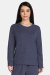 Rosaline Waffle Knit Cotton Sweatshirt - Medieval Blue — thumbnail 1